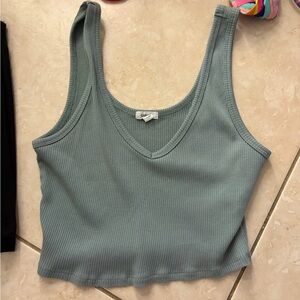 Garage Ribbed Tank Top - Soft Green